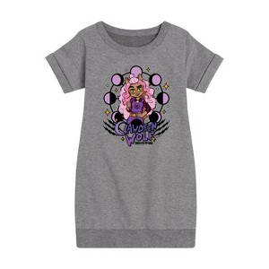 - Mattel - Clawdeen Wolf & Moon Phases Graphic Short Sleeve Fleece Dress - 1 of 4