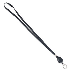Advantus Lanyards with Retractable ID Reels, Metal Split Ring Fastener, 34" Long, Black, 12/Pack - 1 of 4