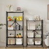 SUGIFT 5-Tier Storage Shelf Foldable Metal Shelving Units with Wheels, Black - 2 of 4