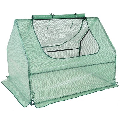 Sunnydaze Mini Greenhouse with 2 Zippered Side Doors - Green