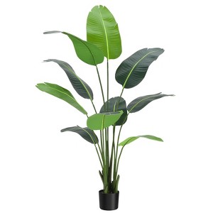 Artificial Bird of Paradise Plant 4/5/6FT (48/60/72 in) Fake Palm Tree for Indoor Outdoor Modern Decor Faux Plants - 1 of 4