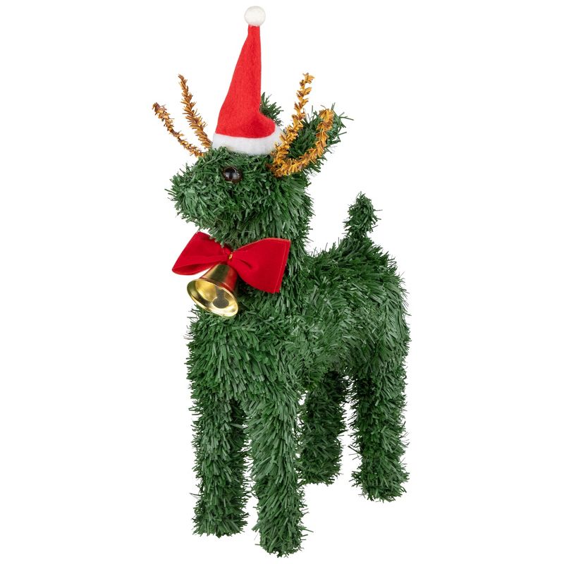 Northlight 12" Reindeer with Bell Artificial Pine Christmas Decoration, 1 of 9