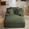 Oversized Corduroy Modern Armless Chaise Lounge Chair with No Assembly Required and Comfy Sleeper Function - 2 of 4