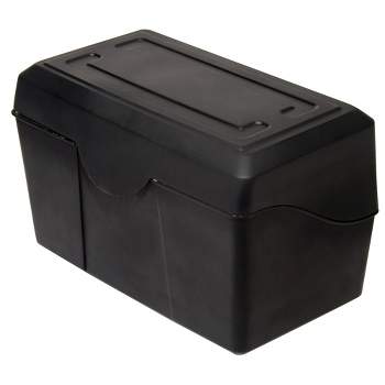 Advantus Plastic Durable Index Card Box, 5 x 8 Inches, Black