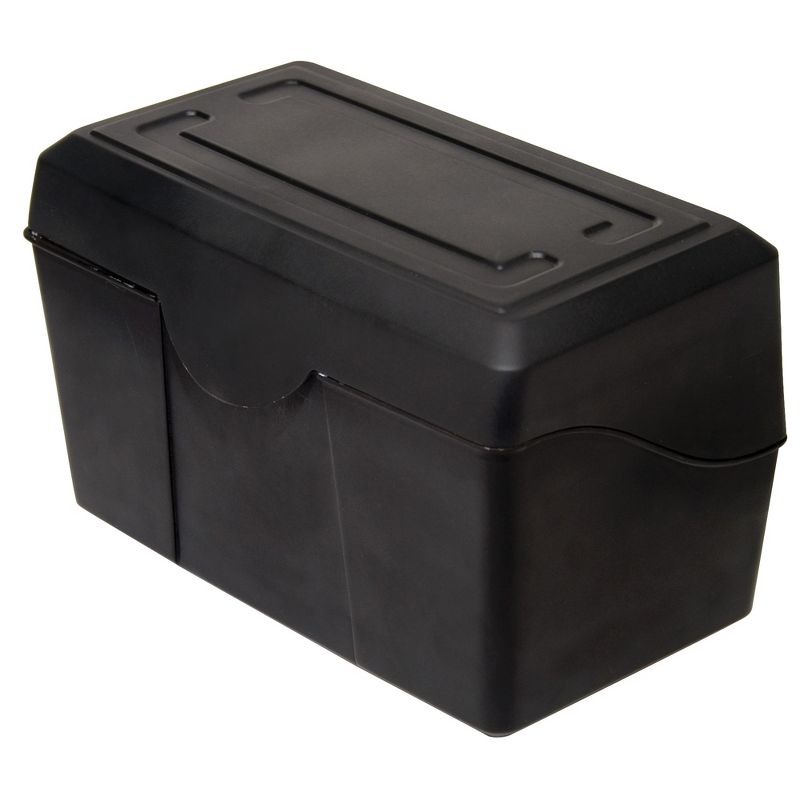 Advantus Plastic Durable Index Card Box, 5 x 8 Inches, Black, 1 of 2