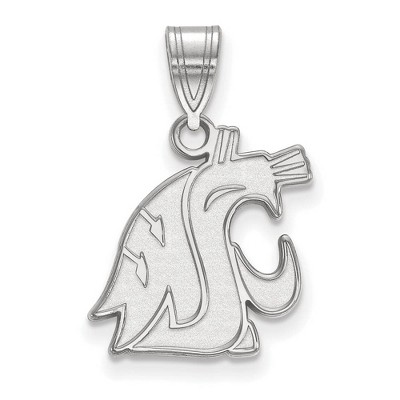 Black Bow Jewelry 14k White Gold Washington State Cougars NCAA Medium Pendant