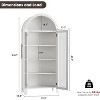 Arched Kitchen Pantry Cabinet - Farmhouse 5 Tier Display Shelf with Adjustable Shelf and 2 Large Glass Doors - 4 of 4