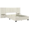 NicBex Queen Size Upholstered Platform Bed Frame with Oversized Velvet Headboard,Solid Wood Slats Support,No Box Spring Needed,Easy Assembly,Beige - 3 of 4