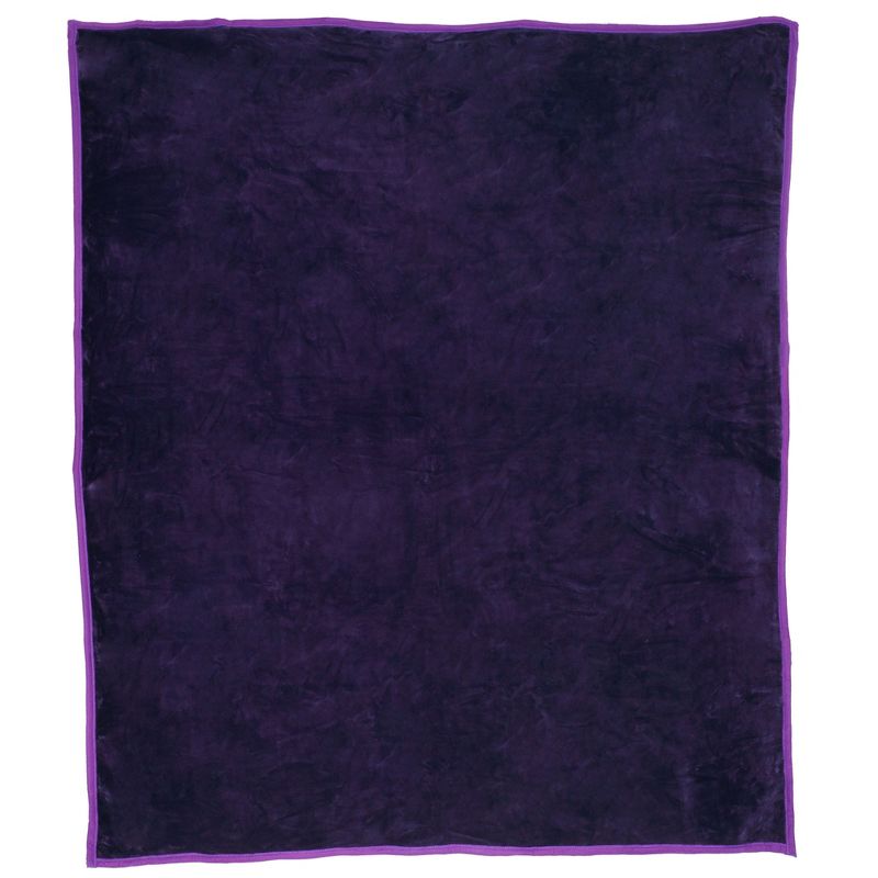 Lavish Home Solid Soft Heavy Thick Plush Mink Blanket 8 pound - Purple, 4 of 5