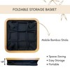 Evideco French Home Goods Square Foldable Storage Basket with Bamboo Frame and Black Fabric, 9-Compartment Organizer - 4 of 4