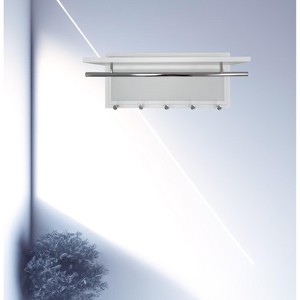Esyspot Metal Powder Coating Hook Wall Mounted with Shelf In White - 1 of 4