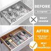 7-Piece Bamboo Drawer Organizer Set – Multi-Use Divider Bins for Kitchen, Bathroom, Office, and Makeup Storage, Gray - 3 of 4