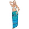 LA LEELA Women's Sarong Bikini Skirt Cover up Swimwear Bathing suit Summer Wraps Swimsuit Beach Wrap Coverups for Women One Size Blue, Tie Dye Design - 2 of 4