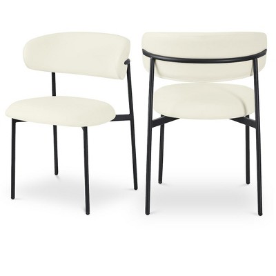 Meridian Furniture,Lupita Vegan Leather Dining Chair, Set of 2