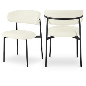 Meridian Furniture,Lupita Vegan Leather Dining Chair, Set of 2 - 1 of 4