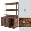 Large Litter Box Enclosure,Cat Litter Box Enclosure Furniture with 2-Tier Storageand 2 Doors - 4 of 4