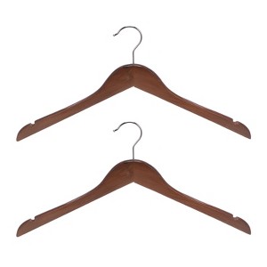 Unique Bargains Retro Wood Non-Slip Clothes Hangers With 360° Swivel Hook 2 Pcs - 1 of 4