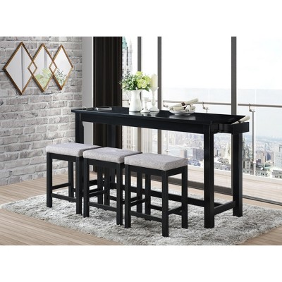 Xiyuyeu Round Dining Table Set For 3 Counter Height Dining Set With ...