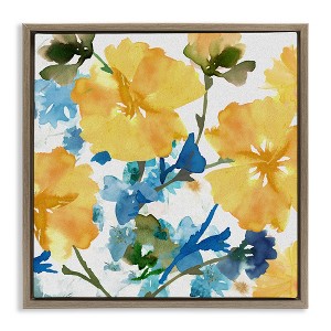 Stupell Industries Yellow & Blue Hibiscus, 25" x 25" - 1 of 4