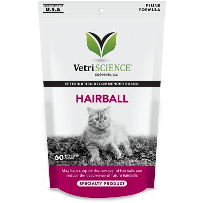 Vetriscience Laboratories Hairball Bite-Sized Cat Chews, 60 ct