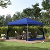 Outsunny 12' x 12' Pop Up Canopy, Foldable Canopy Tent with Carrying Bag, Mesh Sidewalls and 3-Level Adjustable Height for Outdoor, Garden, Patio - 2 of 4