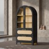 SEVOBAL Utility Storage Cabinets Arched Organizer With 2 Doors For Living Room, Bedroom, Kitchen, 2 Drawers, Black, 15.4"*30.7"*63" - 4 of 4