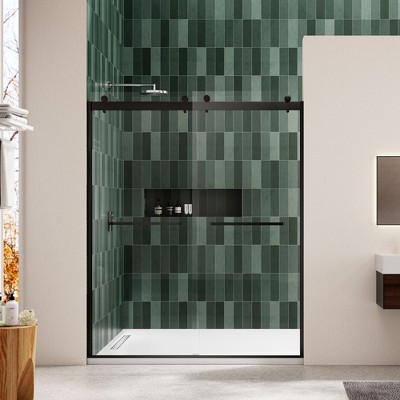 NicBex Shower Door 56-60" Wx74"H Bypass Sliding Shower Door with 5/16" (8mm) Tempered Glass
