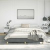 Bed Frame Dark gray Polyester fabric, plywood, engineered wood King - 3 of 4