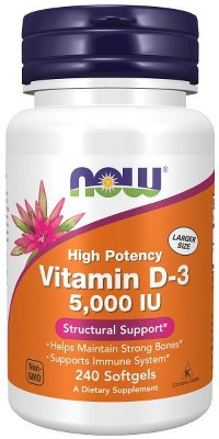 Vitamin D3 5000 IU by Now Foods  -  240 Softgel