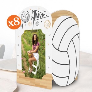Big Dot of Happiness Volleyball Photo Holder Centerpieces, 4x6 Picture Display Box, Sports Table Decoration for Kids Birthday Decor, 8 Count - 1 of 4
