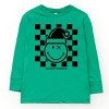 SmileyWorld Checkered Christmas Wink - Youth Long Sleeve Graphic T-Shirt - 2 of 4