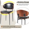 Set of 2 Mid-Century Modern Dining Chair PU Leather Upholstered Dinner Chair with Matte Metal Legs, Italian-Inspired Bentwood Design - Modernluxe - 2 of 4