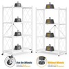 SKONYON 4-Tier Foldable Metal Shelving Unit with Wheels - White - 4 of 4