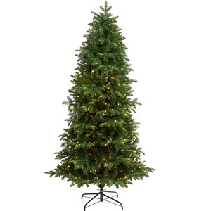 Nearly Natural 7-ft South Carolina Fir Artificial Christmas Tree with 550 Clear LED Lights and 2078 Bendable Branches - 1 of 4