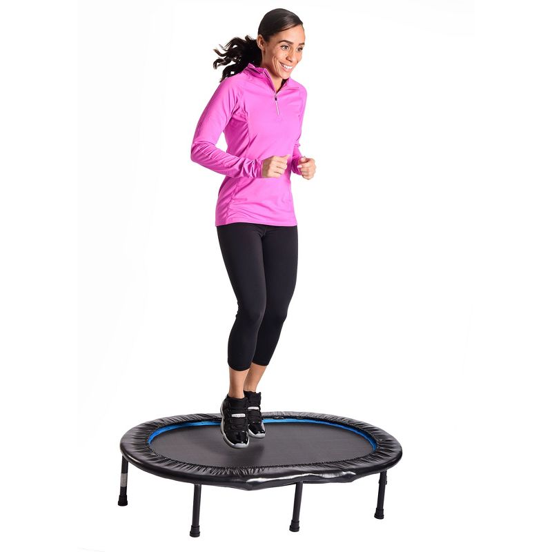 Stamina Oval Fitness Rebounder Trampoline for Home Gym Cardio Exercise Workouts Supports Up to 250 Pounds & Takes Up a 45" by 33", Black/Blue, 6 of 8