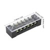 Unique Bargains Dual Row Screw Terminal Strip Pre Insulated Terminal Barrier Strip Bus Bar 600V 15A and 6 Positions 5 Set - 2 of 4