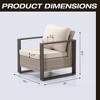 COWLOWN Beige 2 Piece Outdoor Rattan Patio Chairs Set with Cushions, Waterproof Wicker & Sturdy Metal Frame for Porch, Deck, Backyard - 4 of 4