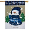 Briarwood Lane Happy Snowman Burlap Winter House Flag Welcome 28" - 3 of 4