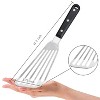 ATTOP Fish Spatulas Stainless Steel, Kitchen Metal Spatulas with Flexible Thin Slotted Angled Blade, Silver - 2 of 4