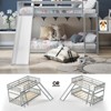 Infans Twin over Twin Bunk Wooden Low Bed with Slide Ladder for Kids Grey - 2 of 4