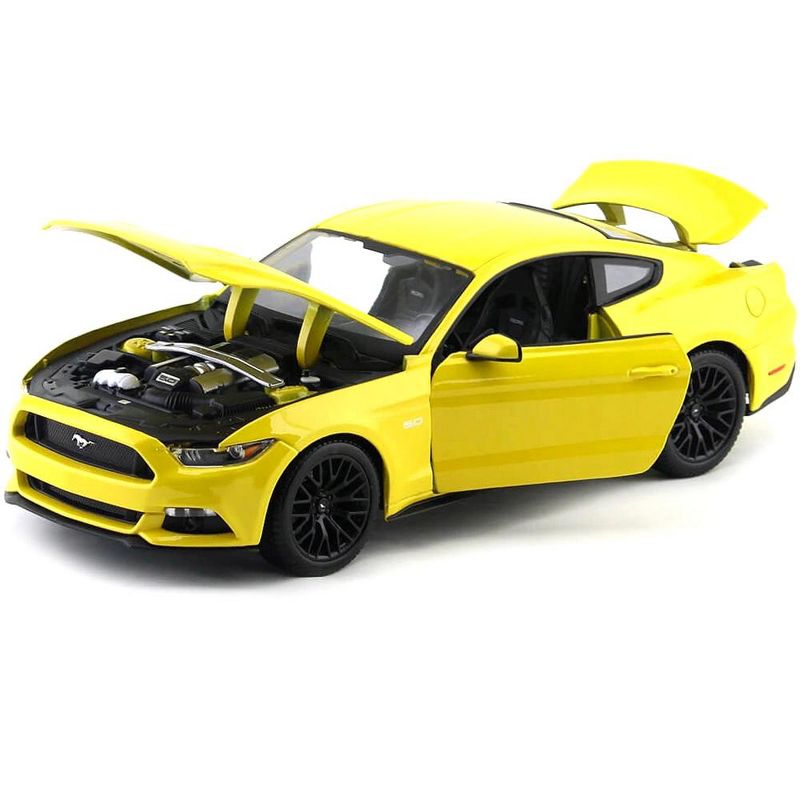 2015 Ford Mustang GT 5.0 Yellow 1/18 Diecast Model Car by Maisto, 2 of 6