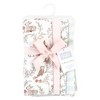 Hudson Baby Infant Girl Cotton Flannel Burp Cloths, Girl Woodland Pals 4-Pack, One Size - 2 of 4