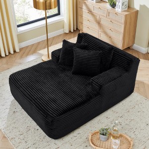 GDFStudio Kitto Corduroy and Compression Sponge 65"D Chaise Lounge - 1 of 4