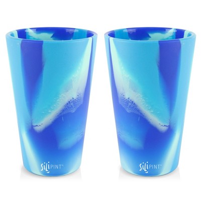 Silipint: Silicone Pint Glasses: 2 Pack Arctic Sky - 16oz Unbreakable Cups