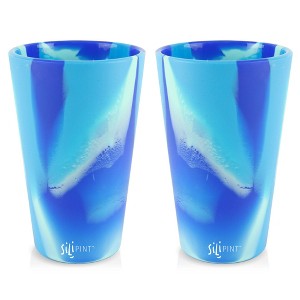 Silipint: Silicone Pint Glasses: 2 Pack Arctic Sky - 16oz Unbreakable Cups - 1 of 4