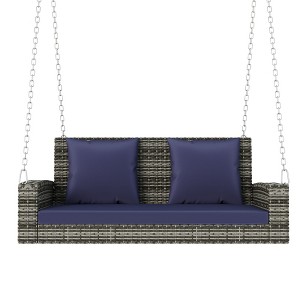 NicBex 2-Seat Hanging Porch Swing with Chains,Cushion and 2 Pillow for Patio Bedroom Porch Garden - 1 of 4