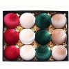 3.15 Inch 12PCS Shatterproof Velvet Christmas Balls Fabric Covered Ornaments, Festive Tree Decor for Home, Party & Tabletop Display - 2 of 4