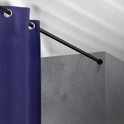 Adjustable Black Steel Tension Curtain Rod 48-80 Inches