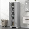 TOBILI Storage Cabinet with Two Doors for Bathroom, Office, Adjustable Shelf, MDF Board, Grey - 2 of 4