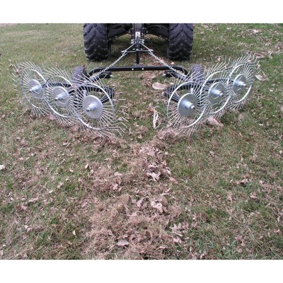 Yard Tuff ACR-500T 60 Inch V-Shaped Steel Tow Behind Acreage Rake with Pin Style Hitch for ATV, UTV, or Utility Trailer Attachment